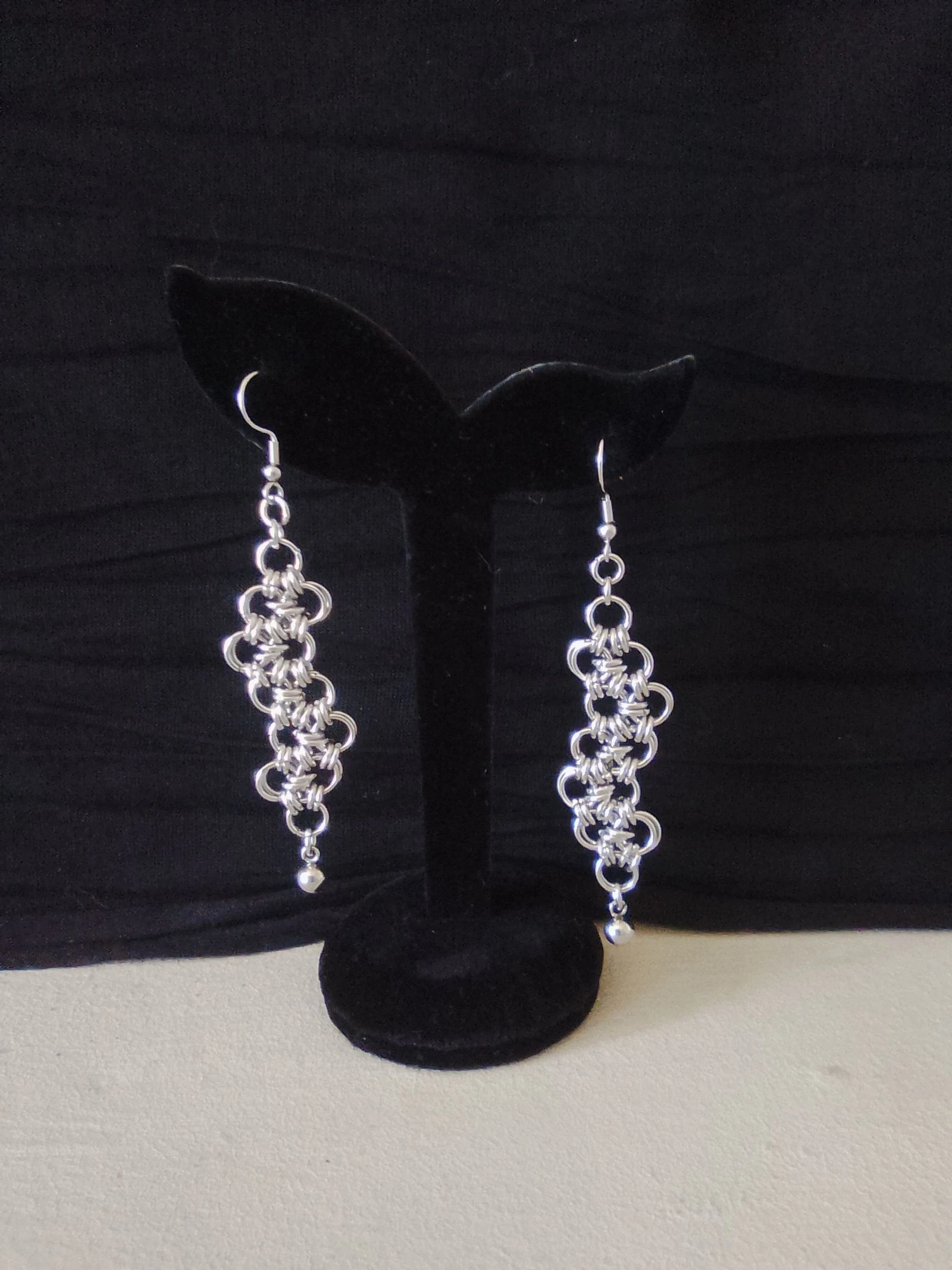 Boucles d'oreilles "dentelle" chainmail japonais  – photo 2